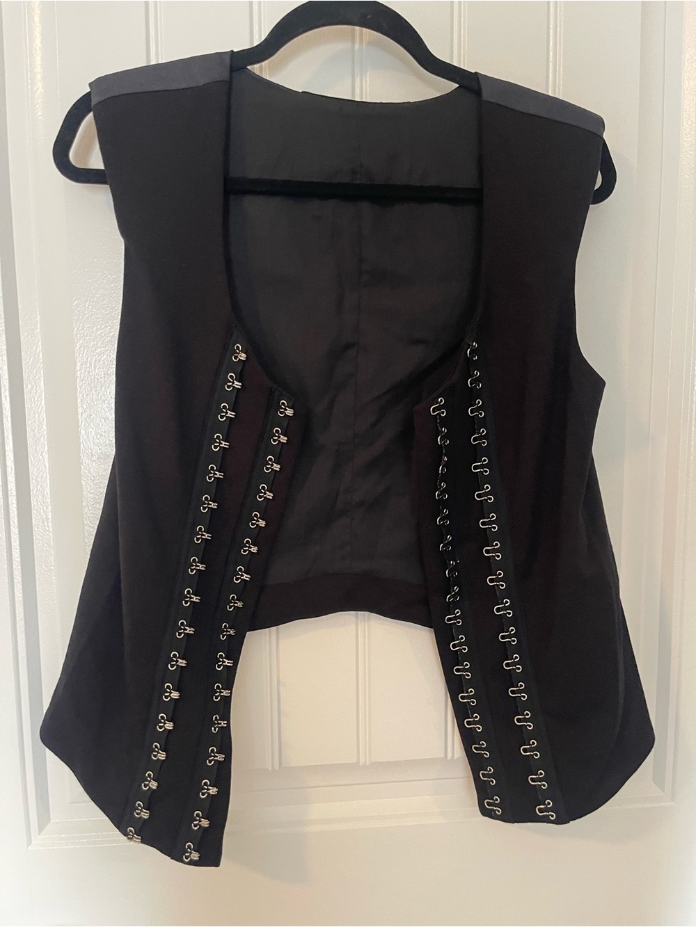 VPL black Women's Hook-Front Vest size Small Made in U.S.A